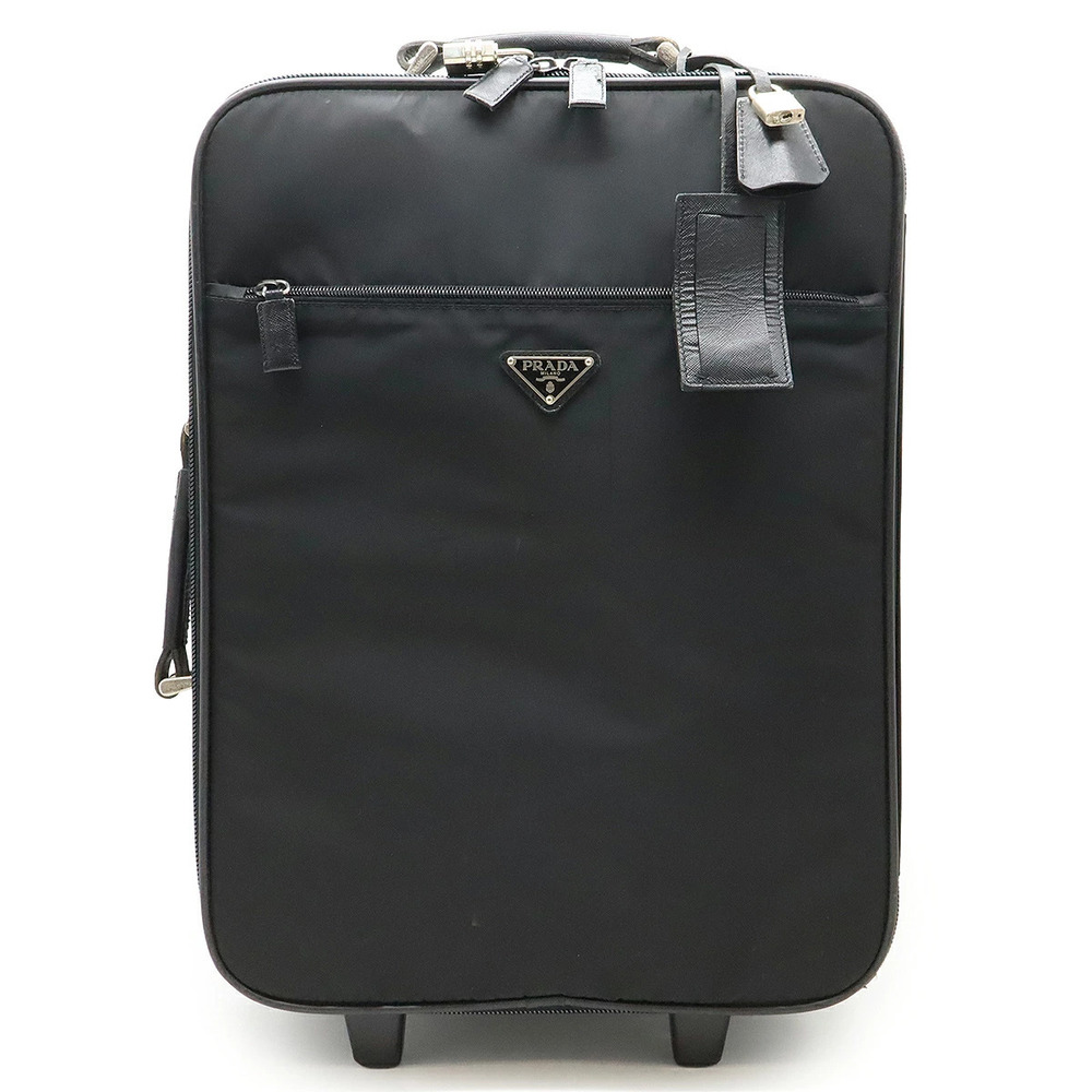 Prada Carry on Bag Trolley Travel NERO Black Wheels